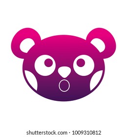 silhouette surprised bear head cute animal