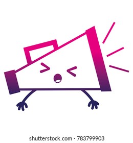 silhouette surprised and cute megaphone object kawaii
