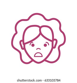 silhouette surprised woman with hairstyle and elegant blouse