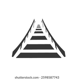 silhouette of suspension bridge icon without background