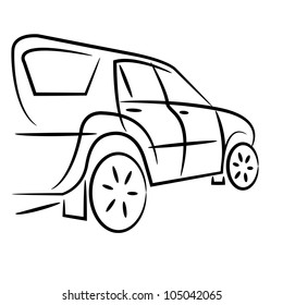 Silhouette of suv car for  design.