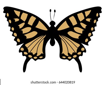 silhouette of swallowtail butterfly