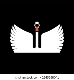 Silhouette de un cisne. Elegante logo vectorial y símbolo del noble pájaro.