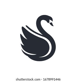silhouette Swan Flapping wings logo