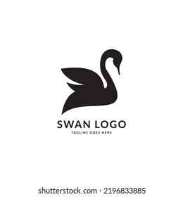silhouette Swan Flapping wings logo