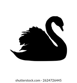 Silhueta de um cisne - ilustração vetorial	
