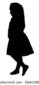 Silhouette of a sweet little girl