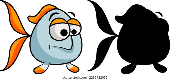 Silhouette of swimmimg fish illustration