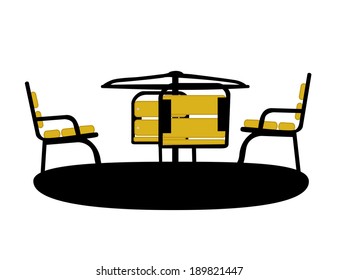 Silhouette Swing Black on White Background. Vector Illustration
