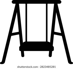 Silhouette of a swing vector illustrator