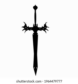 silhouette of a sword. sharp weapon 