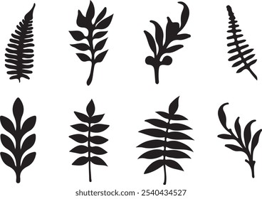 Silhouette Symble Of Herbs Leafs