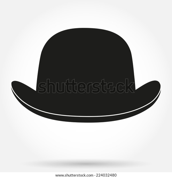 Silhouette Symbol Bowler Hat Silk Ribbon Stock Vector (Royalty Free ...