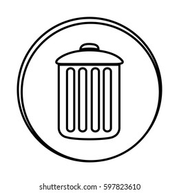 silhouette symbol can trash icon, vector illustraction design