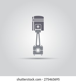 Silhouette symbol of car engine piston isolated flat vector object
