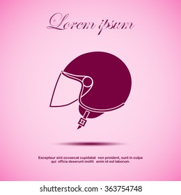 Silhouette symbol of motorbike classic helmet. Vector illustration