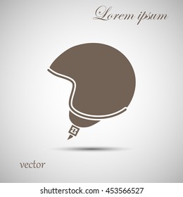 Silhouette symbol of motorbike classic helmet. Vector illustration