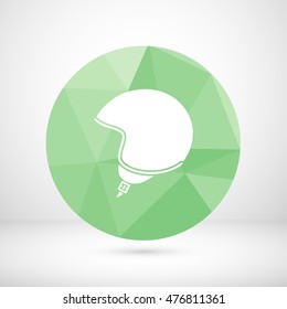 Silhouette symbol of motorbike classic helmet. Vector