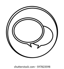 silhouette symbol round chat bubbles icon, vector illustraction design