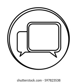 silhouette symbol square chat bubbles icon, vector illustraction design