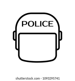 Silhouette symbol of traditional authentic helmet of metropolitan British police officers. Simple Vector illustration