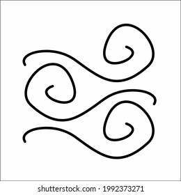 Silhouette Symbol Wind Element Stock Vector (Royalty Free) 1992373271 ...
