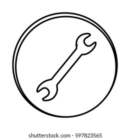 silhouette symbol wrench icon, vector illustraction design