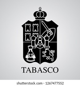 Silhouette of Tabasco Coat of Arms. Mexican State. Vector illustration