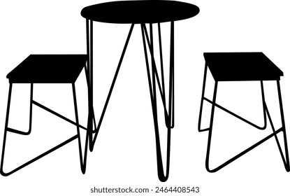 Silhouette table and chair restaurant cafe