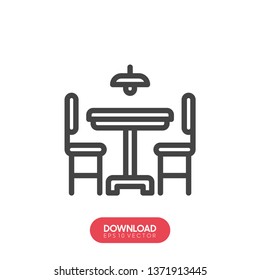 silhouette table and chair - Vector