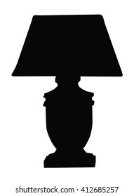 Silhouette of the table lamp. Vector illustration