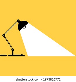 Silhouette of Table office lamp. Desktop electric lamp. vector.