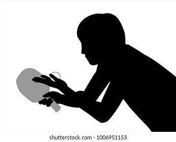 Silhouette of table tennis.
