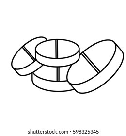 silhouette tablets treatment icon, vector illustraction design image