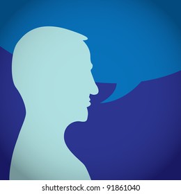 Silhouette of talking man - illustration