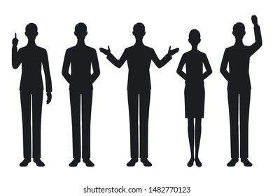 The silhouette of talking people