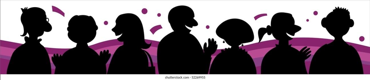 Silhouette of talking people