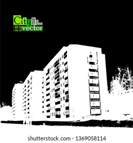 Silhouette of a tall building