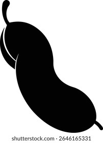 Silhouette of a Tamarind Fruit A Simple, Elegant Vector Illustration	