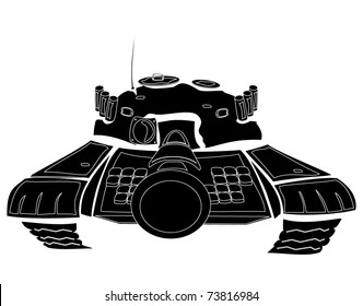 silhouette of tank