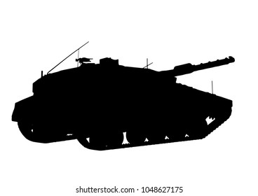 silhouette of the tank vector