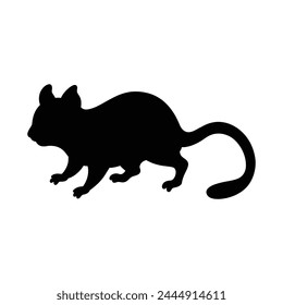 silhouette of a tarsier on white