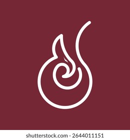 The silhouette tattoo of a phoenix spreading its wings in a minimalist style, fire with soft shapes and lines like the logo illustration, red background 