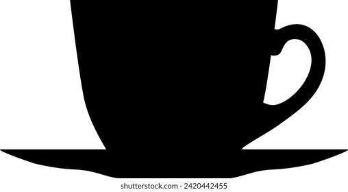 Silhouette of Tea Cup Icon. Vector Illustration.