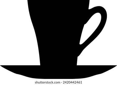 Silhouette of Tea Cup Icon. Vector Illustration.