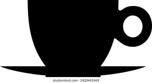 Silhouette of Tea Cup Icon. Vector Illustration.