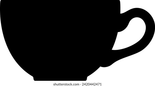 Silhouette of Tea Cup Icon. Vector Illustration.