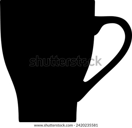 Silhouette of Tea Cup Icon. Vector Illustration.