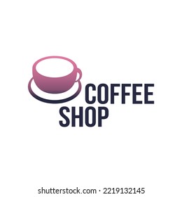 Silhouette tea cup logo vector icon design on light green background 