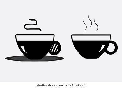 Silhouette tea cup vector. silhouette 
hot tea cup. Mocha symbol or logo